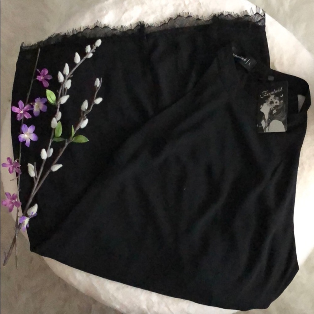 NWT black sexy evening dress w/ open back size L🖤